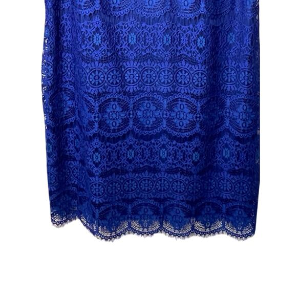 Jessica Howard Dress Womens Size 16 Blue Lace Lined Scallop Hem Back Zip NEW - Picture 7 of 12